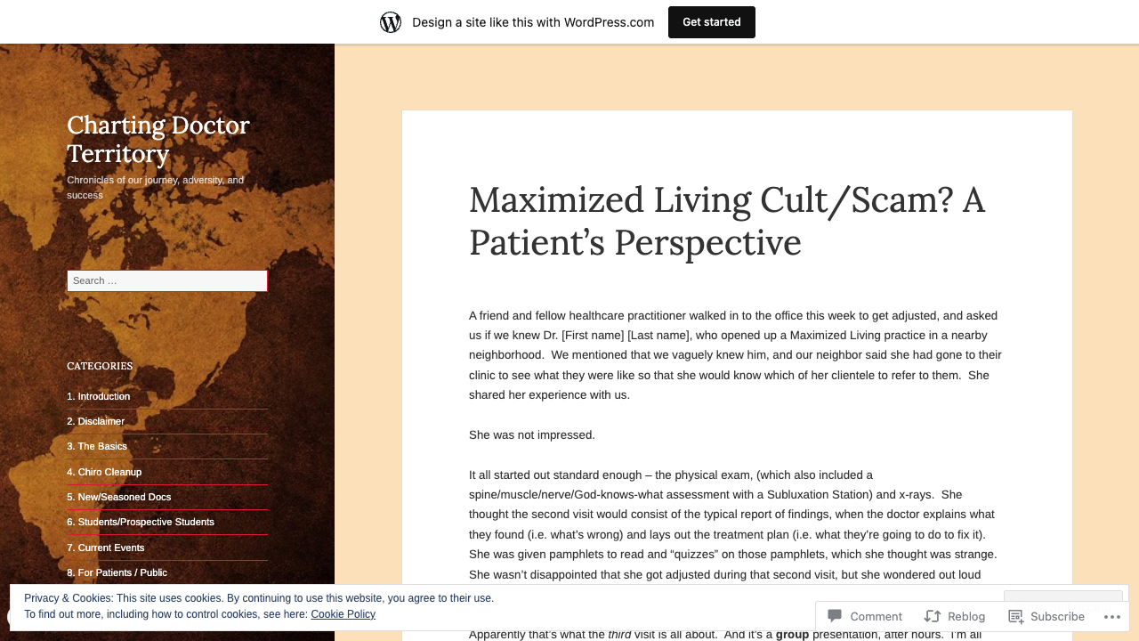 Maximized Living Cult/Scam? A Patient's Perspective